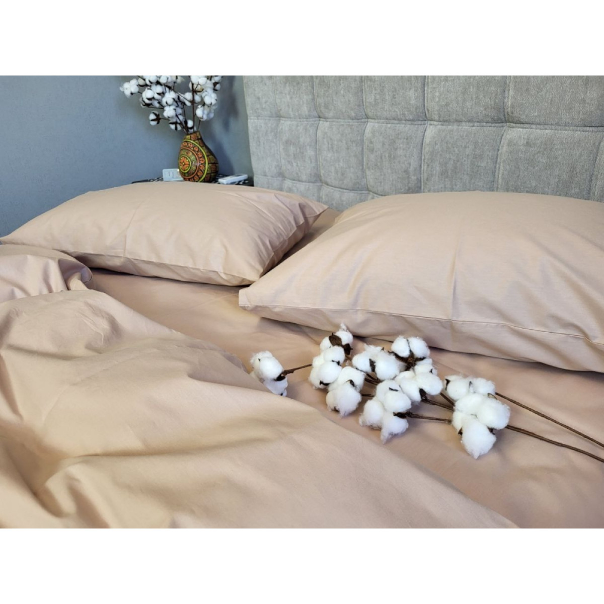 Бавовняна білизна постільна Latte Solo № S116 Turkish Cotton