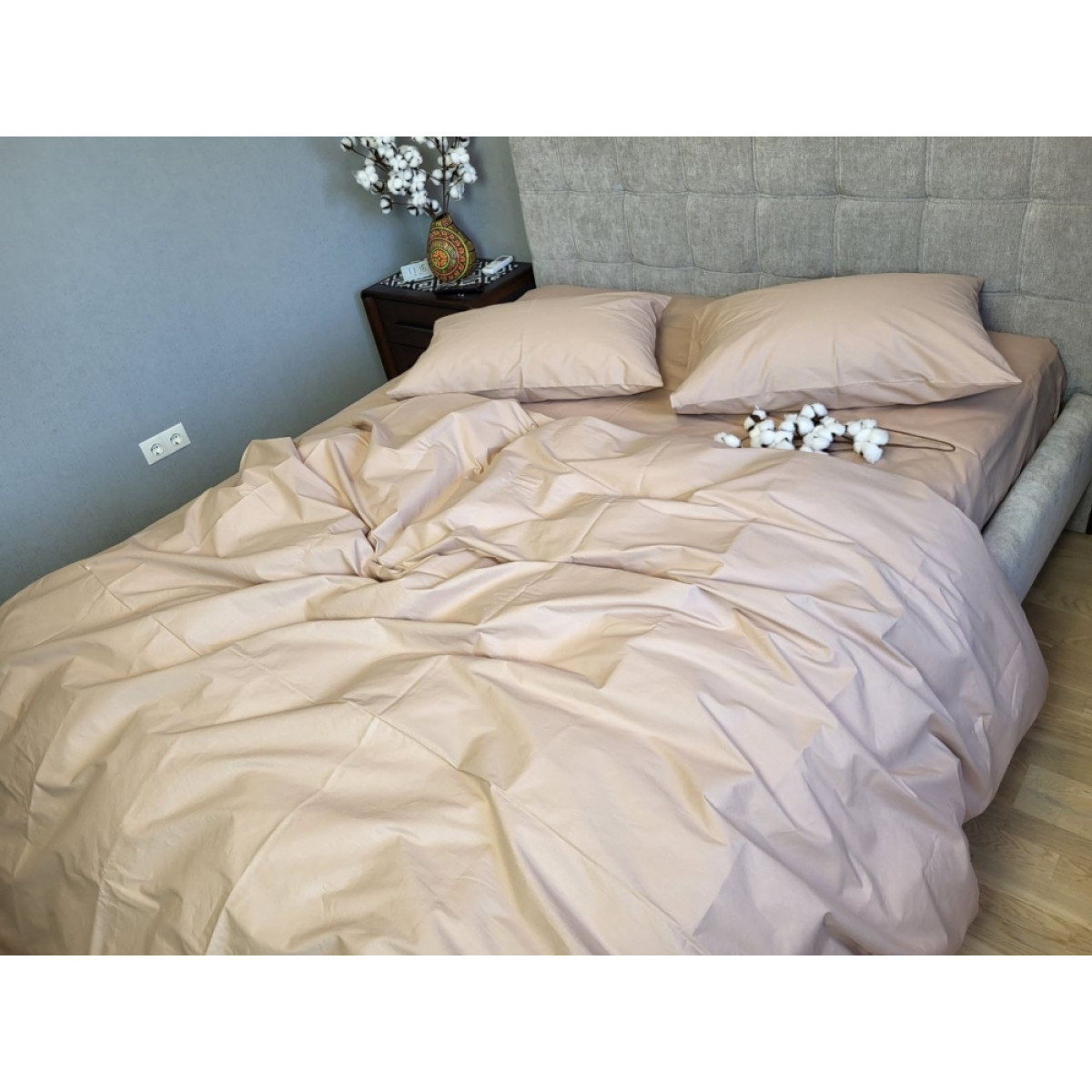 Бавовняна білизна постільна Latte Solo № S116 Turkish Cotton