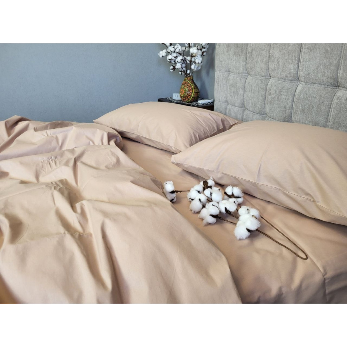 Бавовняна білизна постільна Latte Solo № S116 Turkish Cotton