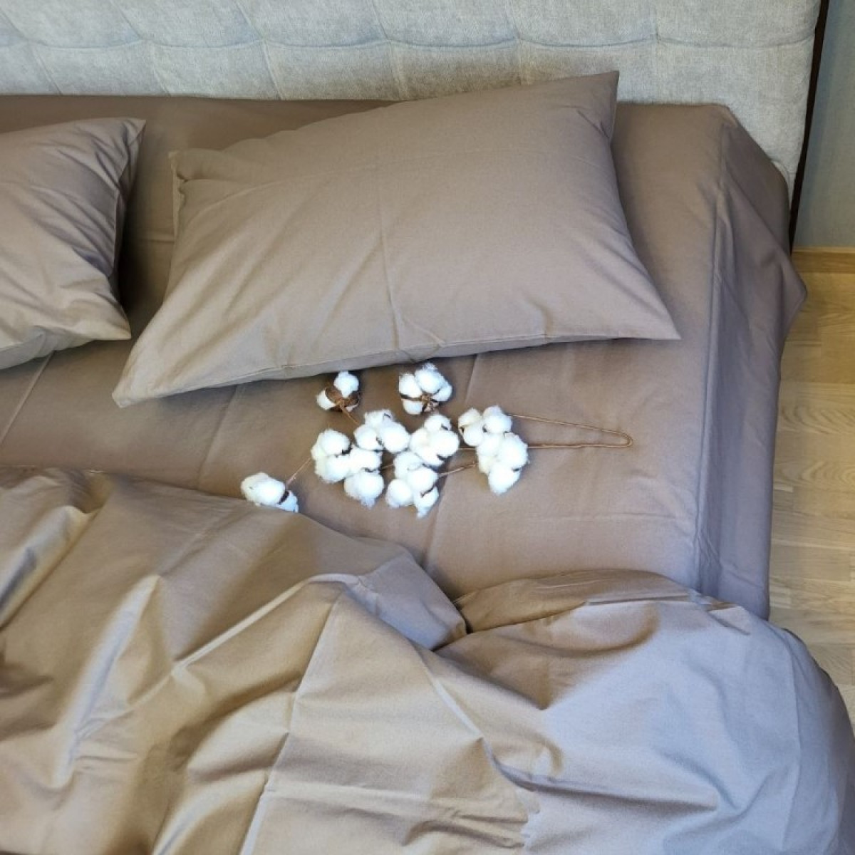 Постільна білизна з турецької бавовни Coffee Solo № S190 Turkish Cotton в Leron - фото
