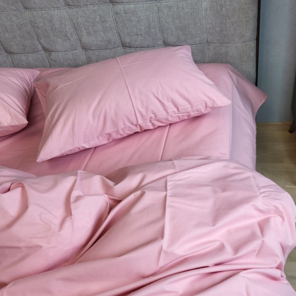 Однотонное белье постельное Розовое Solo 100% хлопок Turkish Cotton
