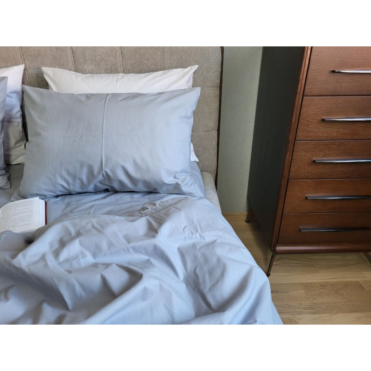 Однотонна постіль бавовна Сіра Solo Turkish Cotton