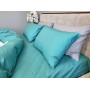 Однотонное постельное белье евро хлопок Бирюза Solo Turkish Cotton в Leron - фото 1