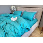 Однотонное постельное белье евро хлопок Бирюза Solo Turkish Cotton в Leron - фото 4