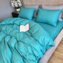 Однотонное постельное белье евро хлопок Бирюза Solo Turkish Cotton в Leron - фото 5