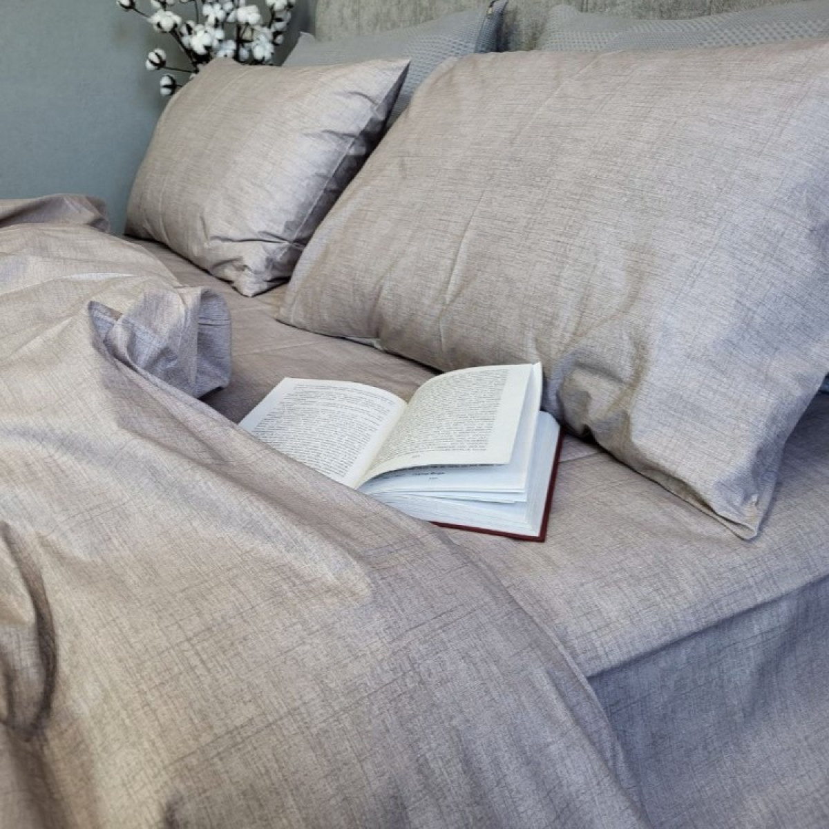Комплект постільної білизни 100% бавовна Loft Бежевий Cotton в Leron - фото