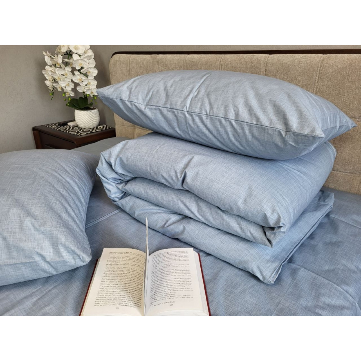 Постільна білизна натуральна бавовна Loft Блакитний Cotton