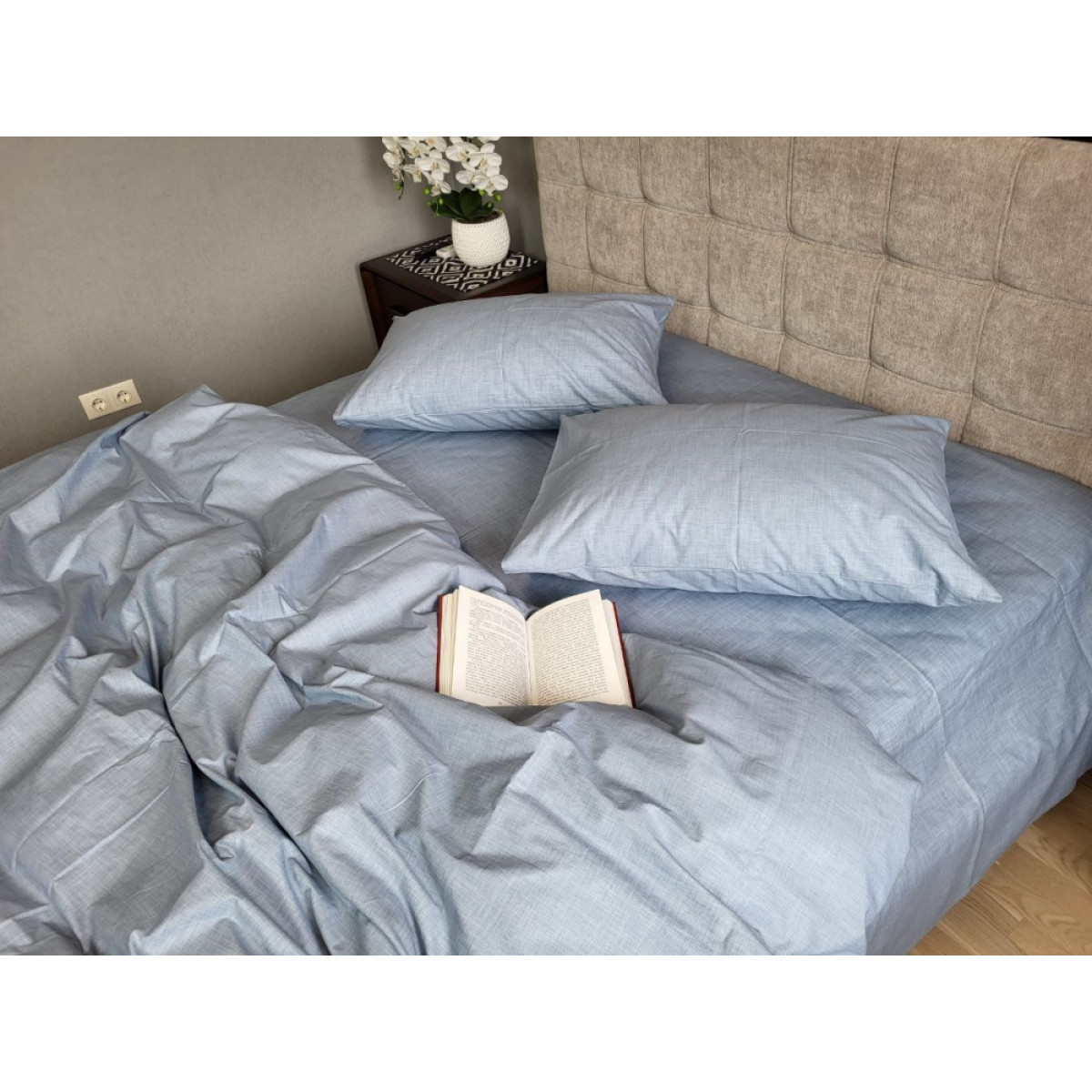 Постільна білизна натуральна бавовна Loft Блакитний Cotton