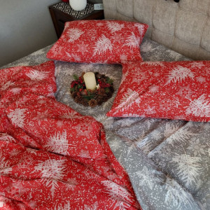 Новорічна постільна білизна бавовняна Паморозь Turkish Cotton
