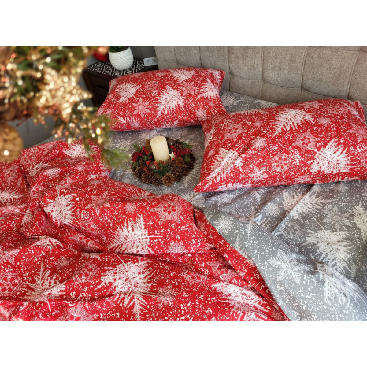Новорічна постільна білизна бавовняна Паморозь Turkish Cotton