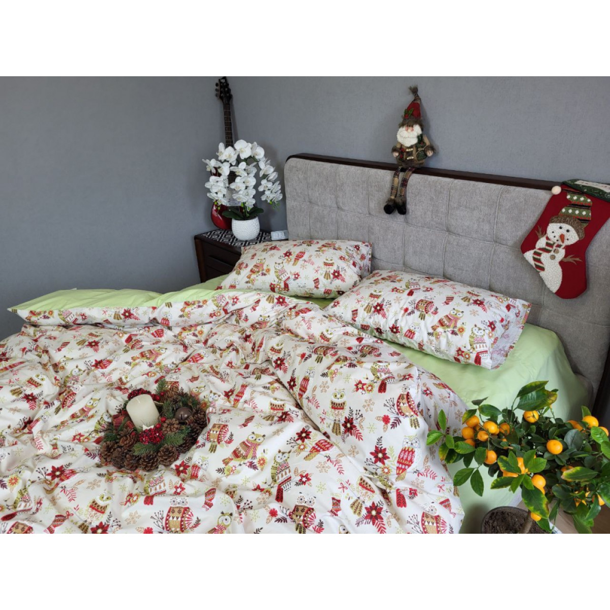 Новорічна постіль бавовна 100% Совенята Turkish Cotton