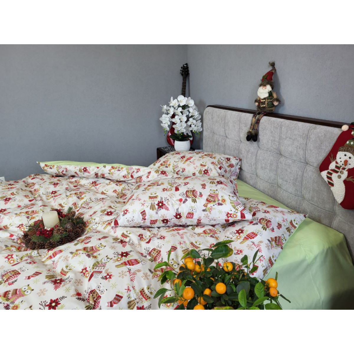 Новорічна постіль бавовна 100% Совенята Turkish Cotton