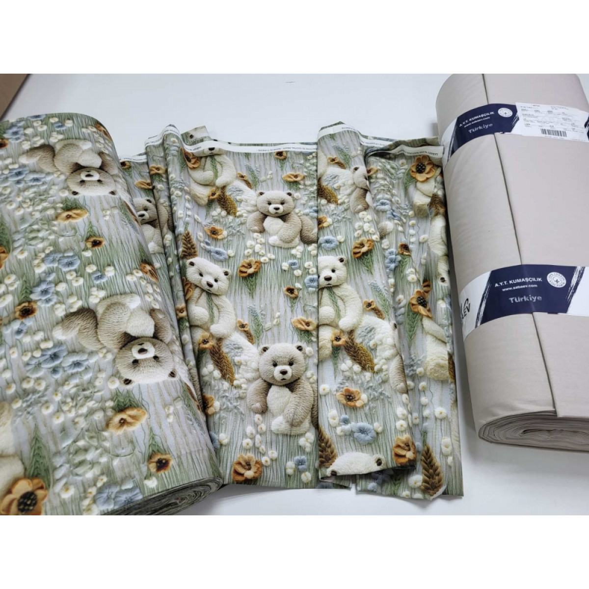 Комплект постільної білизни бавовна cotton 5D Ведмедик плюшевий (бежевий)