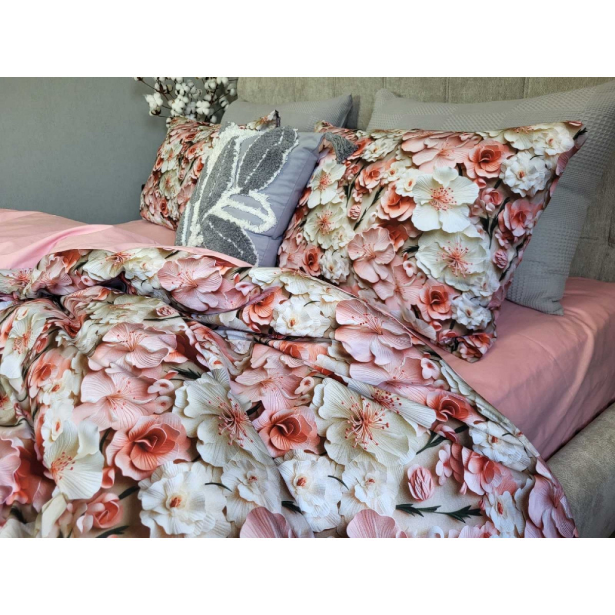 Постельное белье 5D чистый хлопок Флорела Turkish Cotton