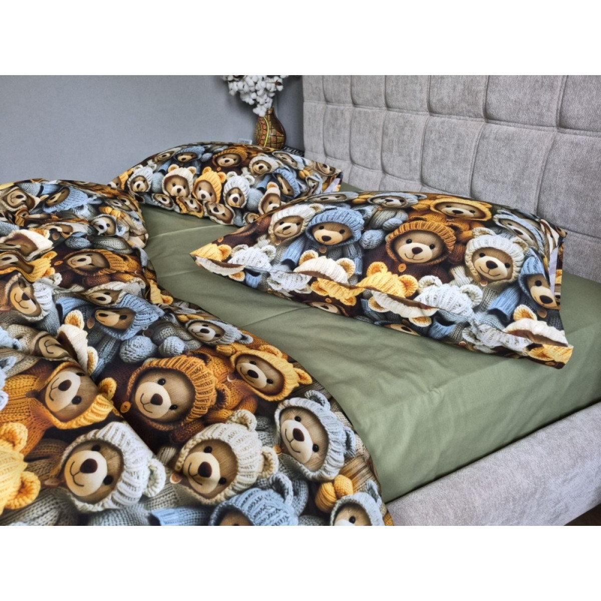 Бавовняна постіль cotton 5D Стиляги+Хакі