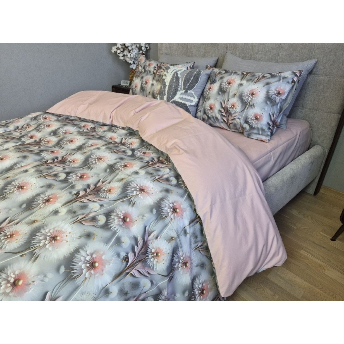 Бавовняна постіль cotton 5D Квітковий Ескіз