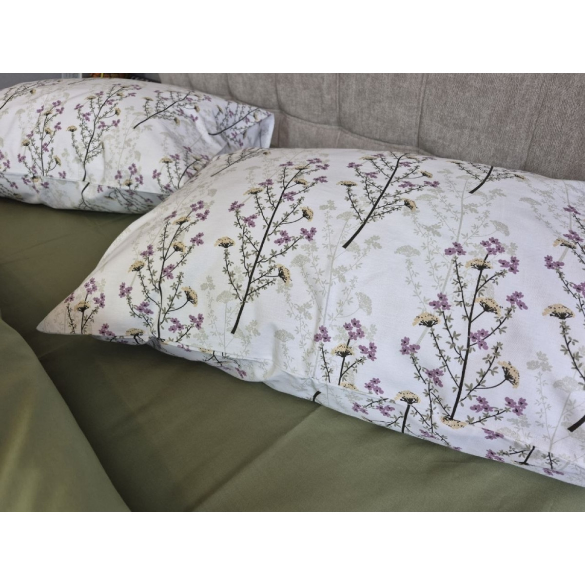 Комплект постільної білизни бавовна Гілочка Лун (хакі) cotton
