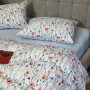 Байкова постільна білизна фланель Польові Квіти (блакитний) в Leron - фото 0