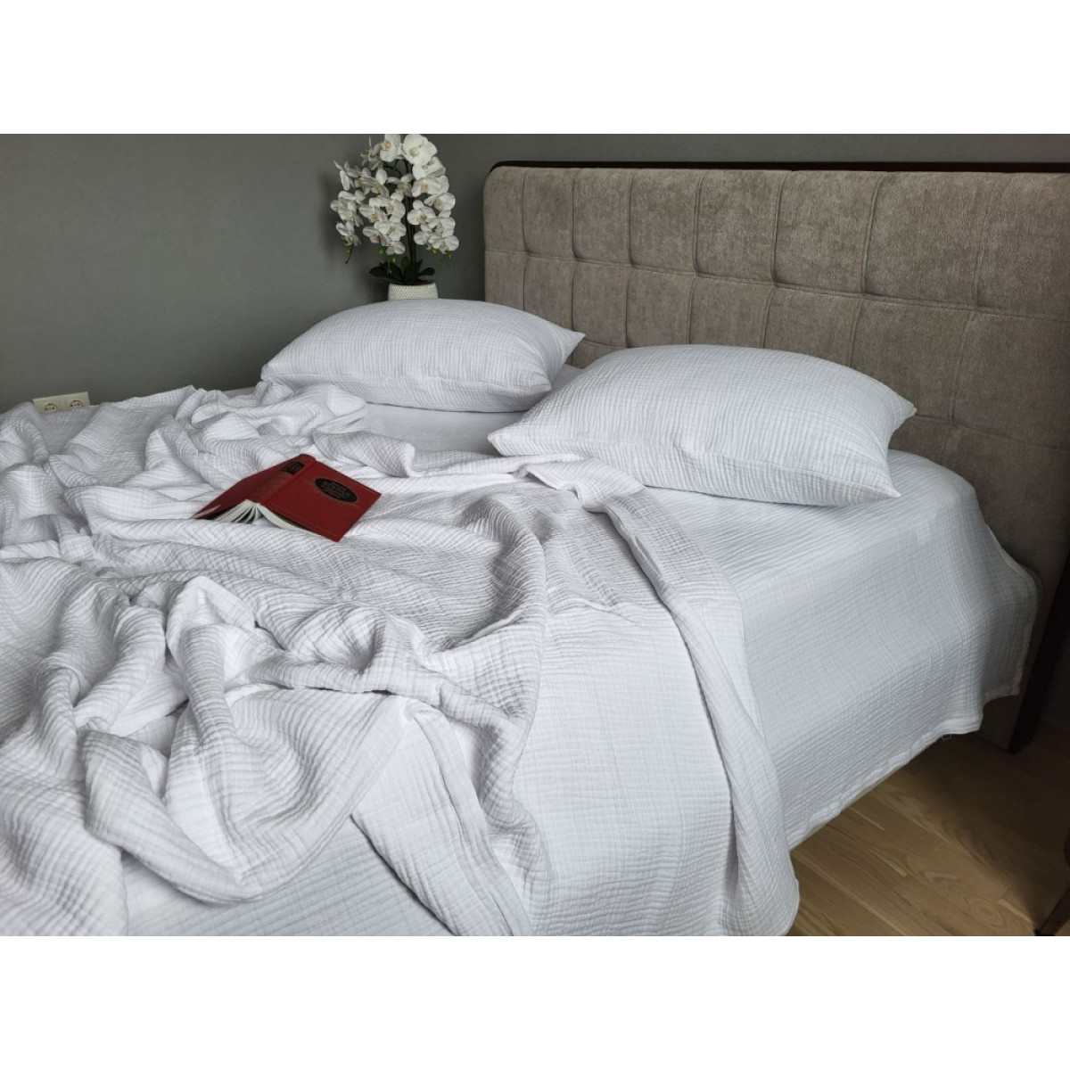 Белое постельное белье из муслина White Muslin 100% хлопок