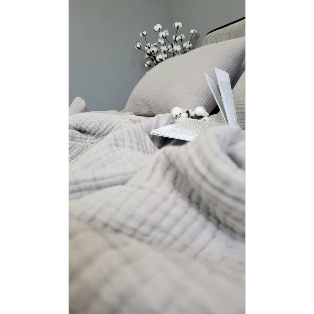 Муслиновая постель Warm Grey Muslin серая 100% хлопок
