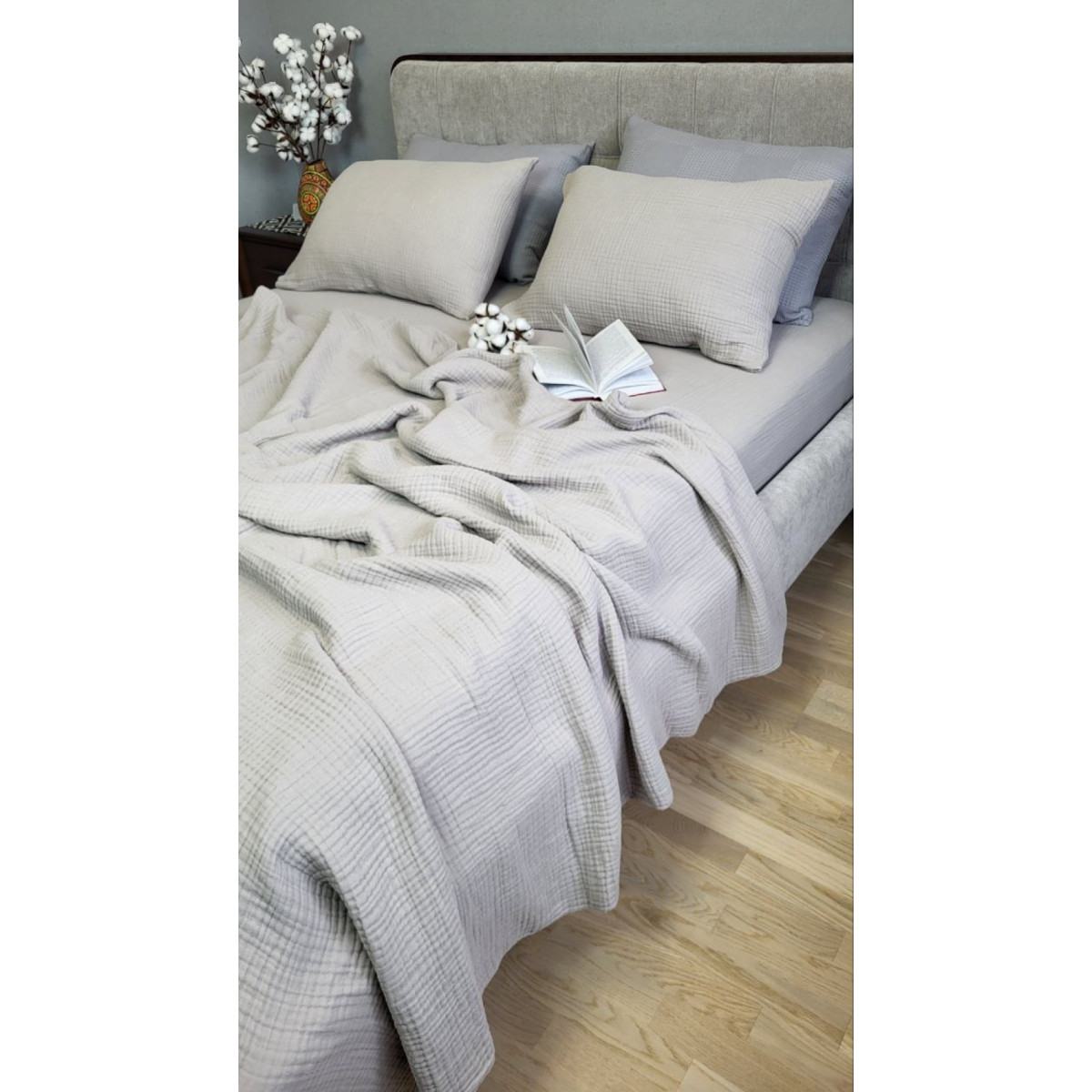 Муслиновая постель Warm Grey Muslin серая 100% хлопок