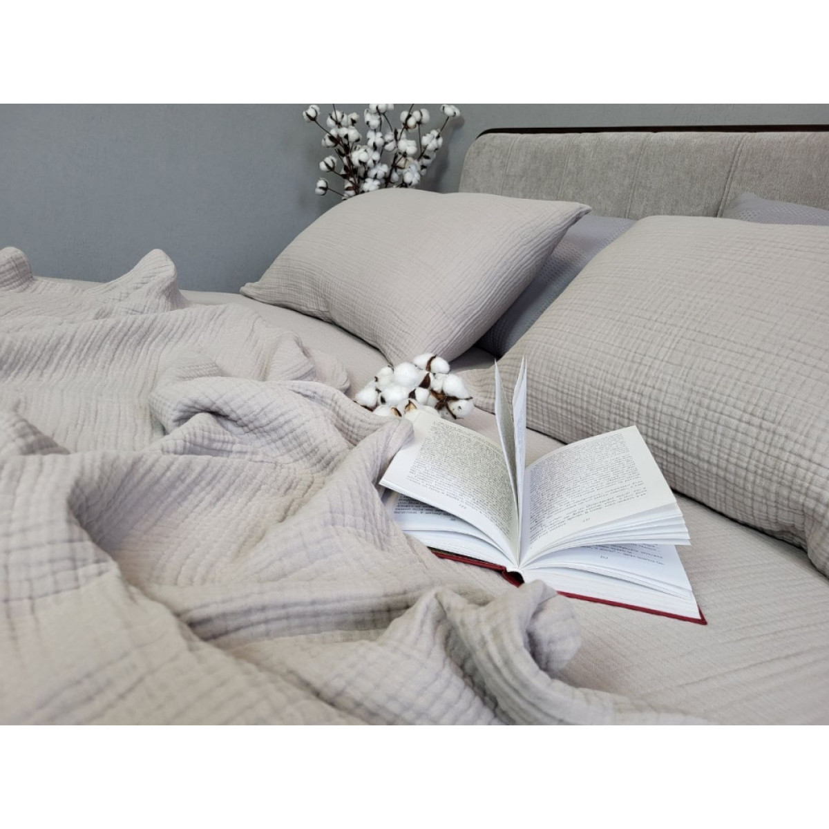 Муслиновая постель Warm Grey Muslin серая 100% хлопок