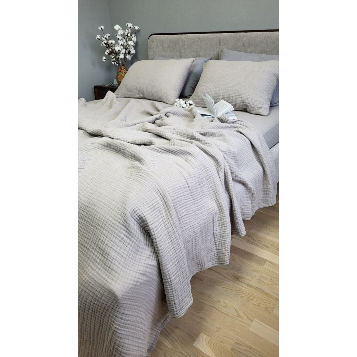 Муслиновая постель Warm Grey Muslin серая 100% хлопок