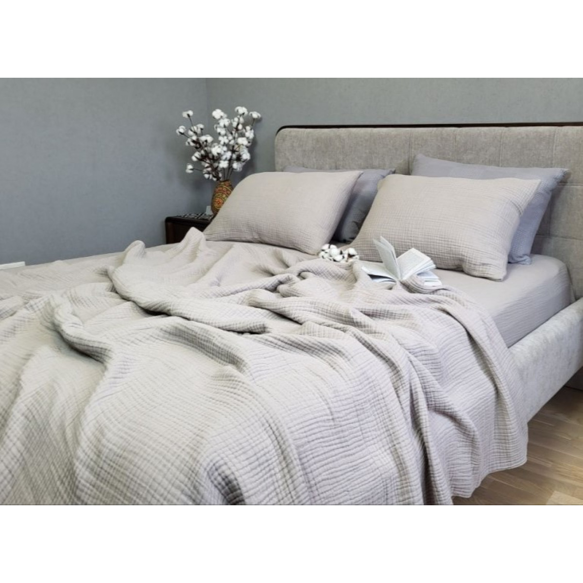 Муслиновая постель Warm Grey Muslin серая 100% хлопок