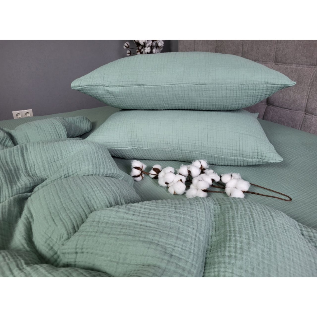Муслиновое постельное белье Spring Greens Muslin 100% хлопок