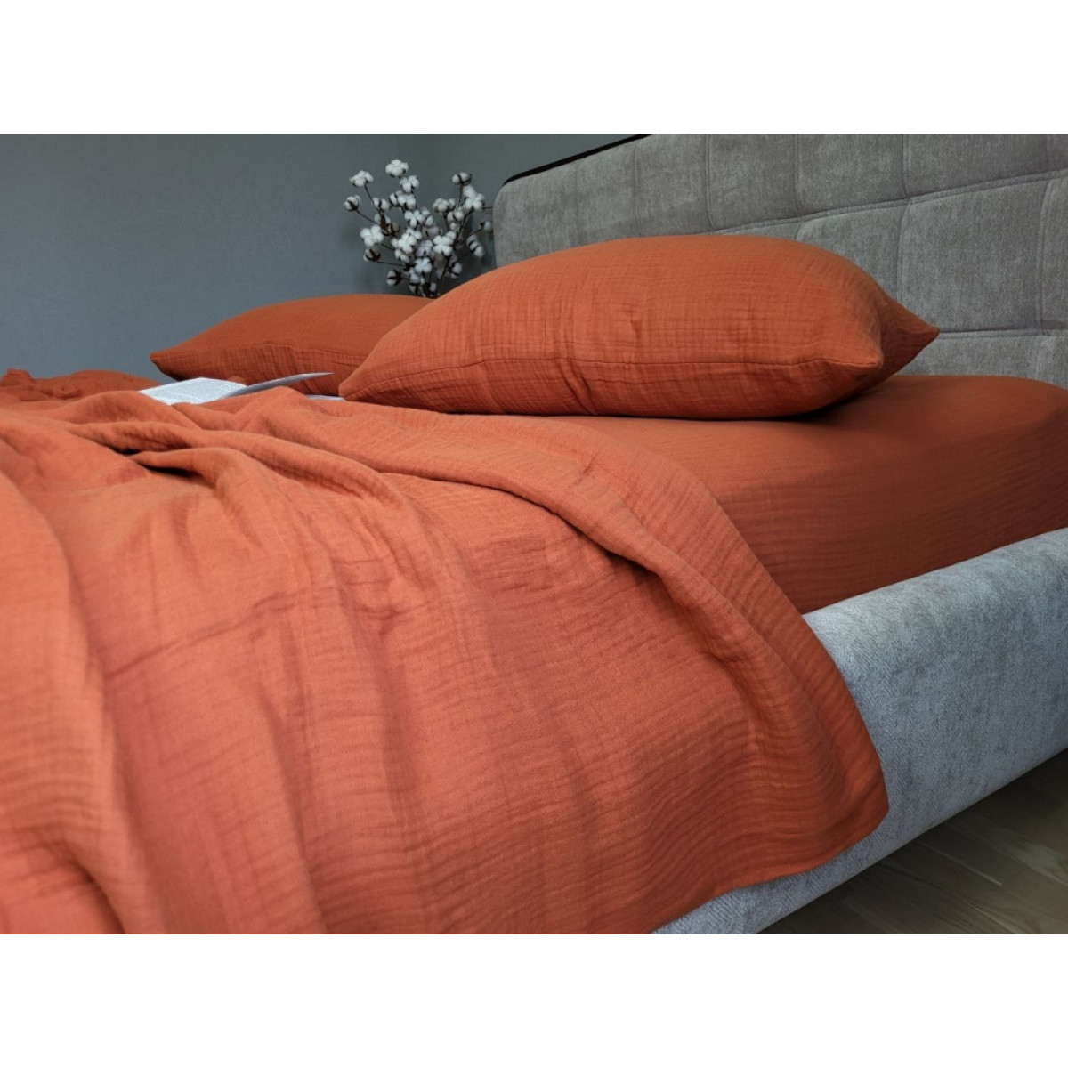 Постельное белье муслин Shine Terracotta