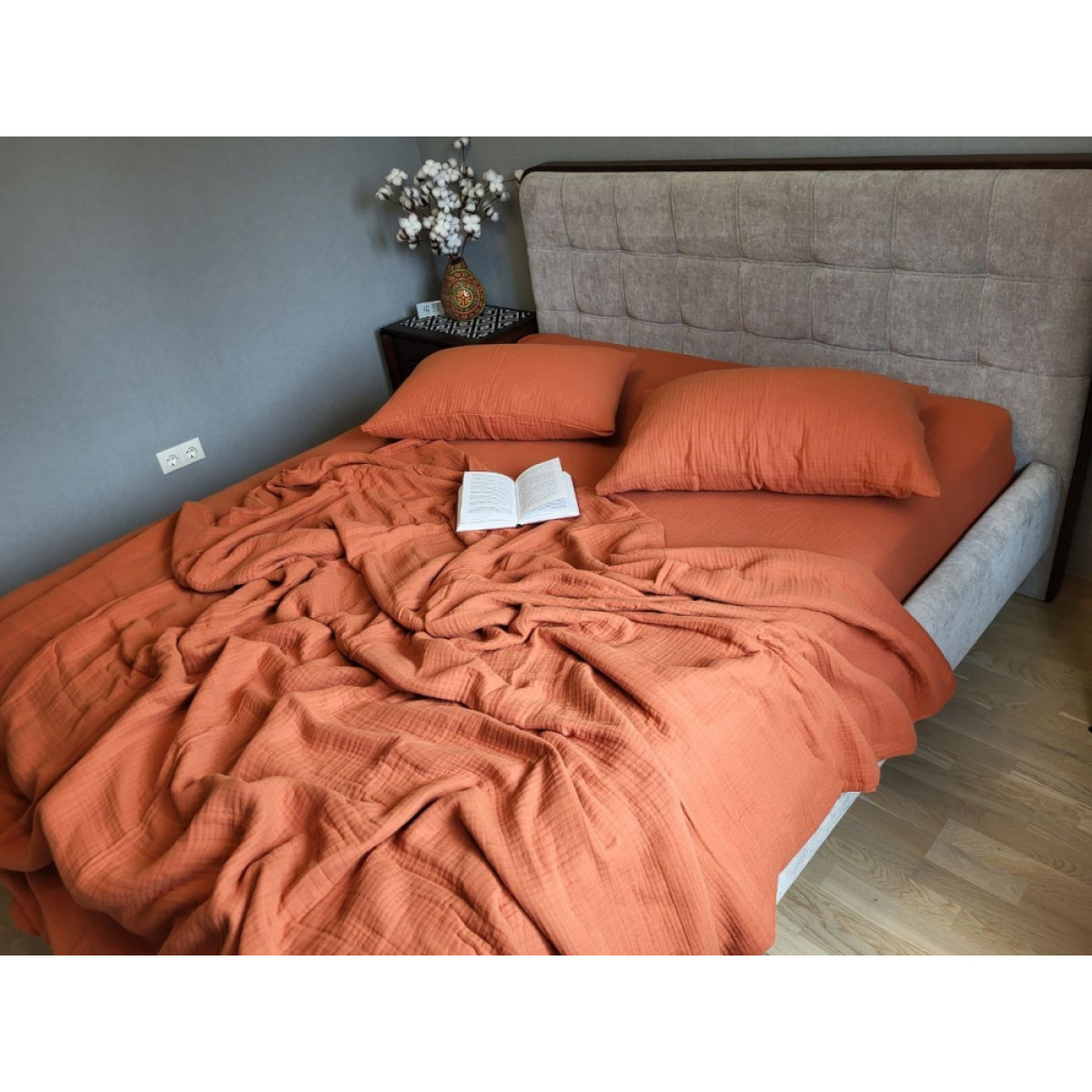 Постельное белье муслин Shine Terracotta