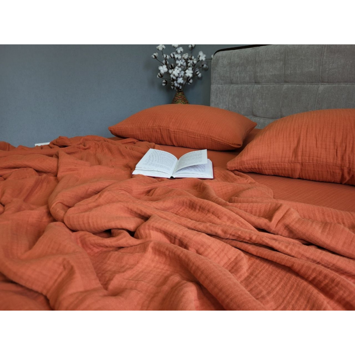 Постельное белье муслин Shine Terracotta
