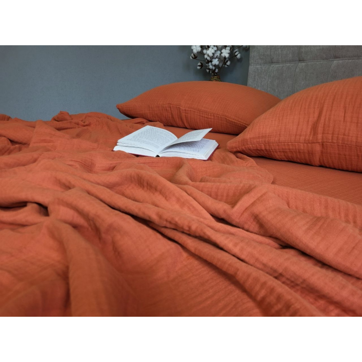 Постельное белье муслин Shine Terracotta