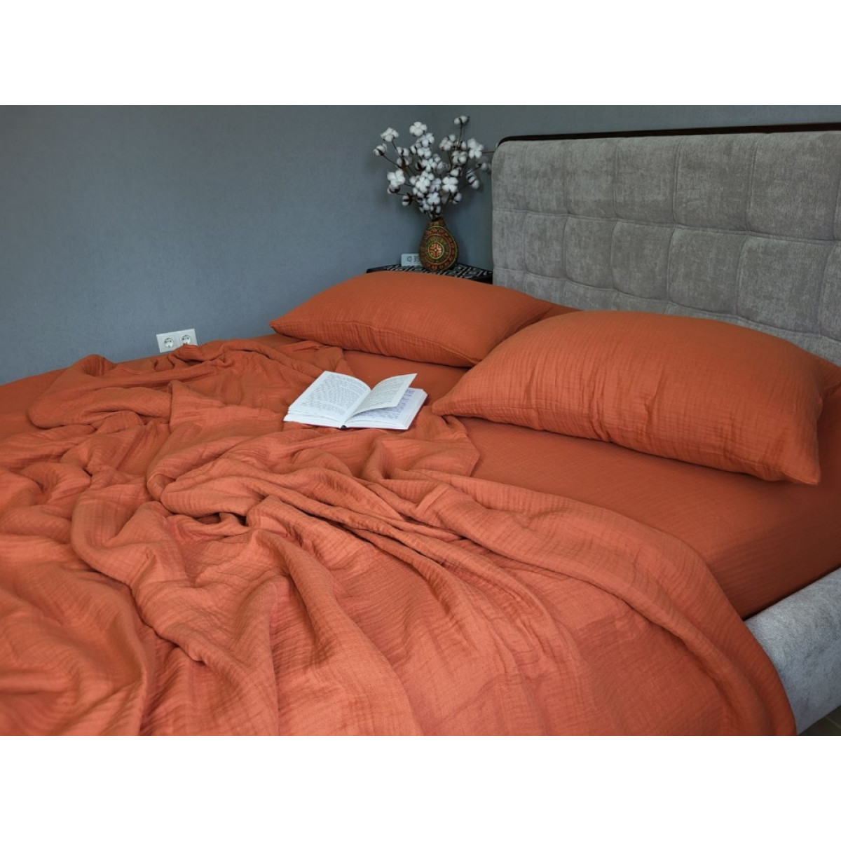 Постельное белье муслин Shine Terracotta