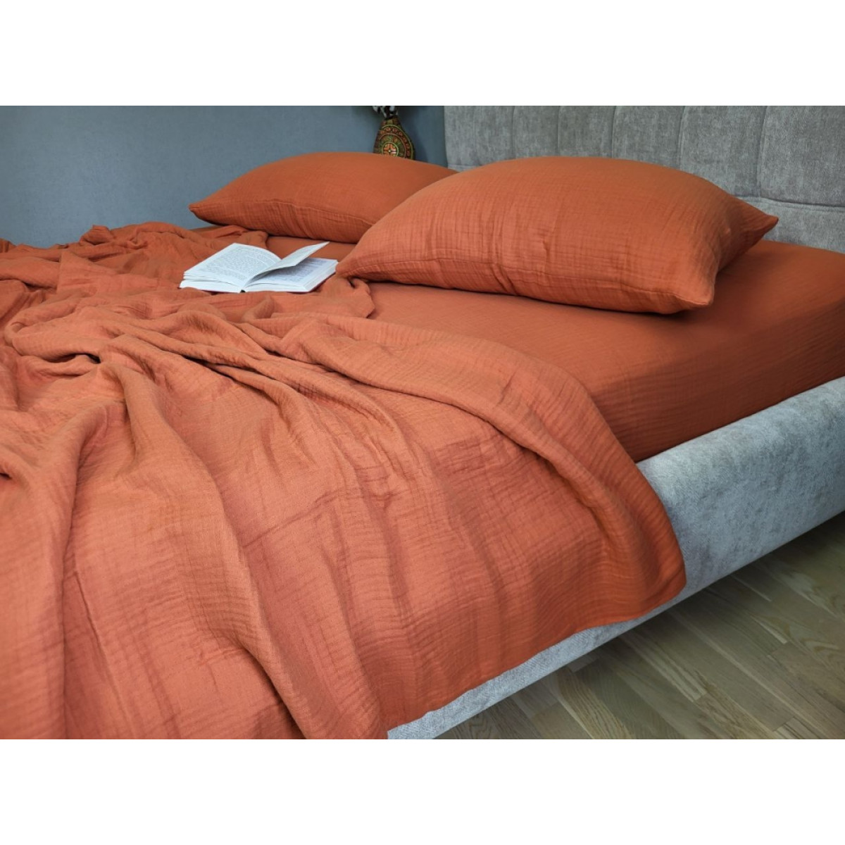 Постельное белье муслин Shine Terracotta