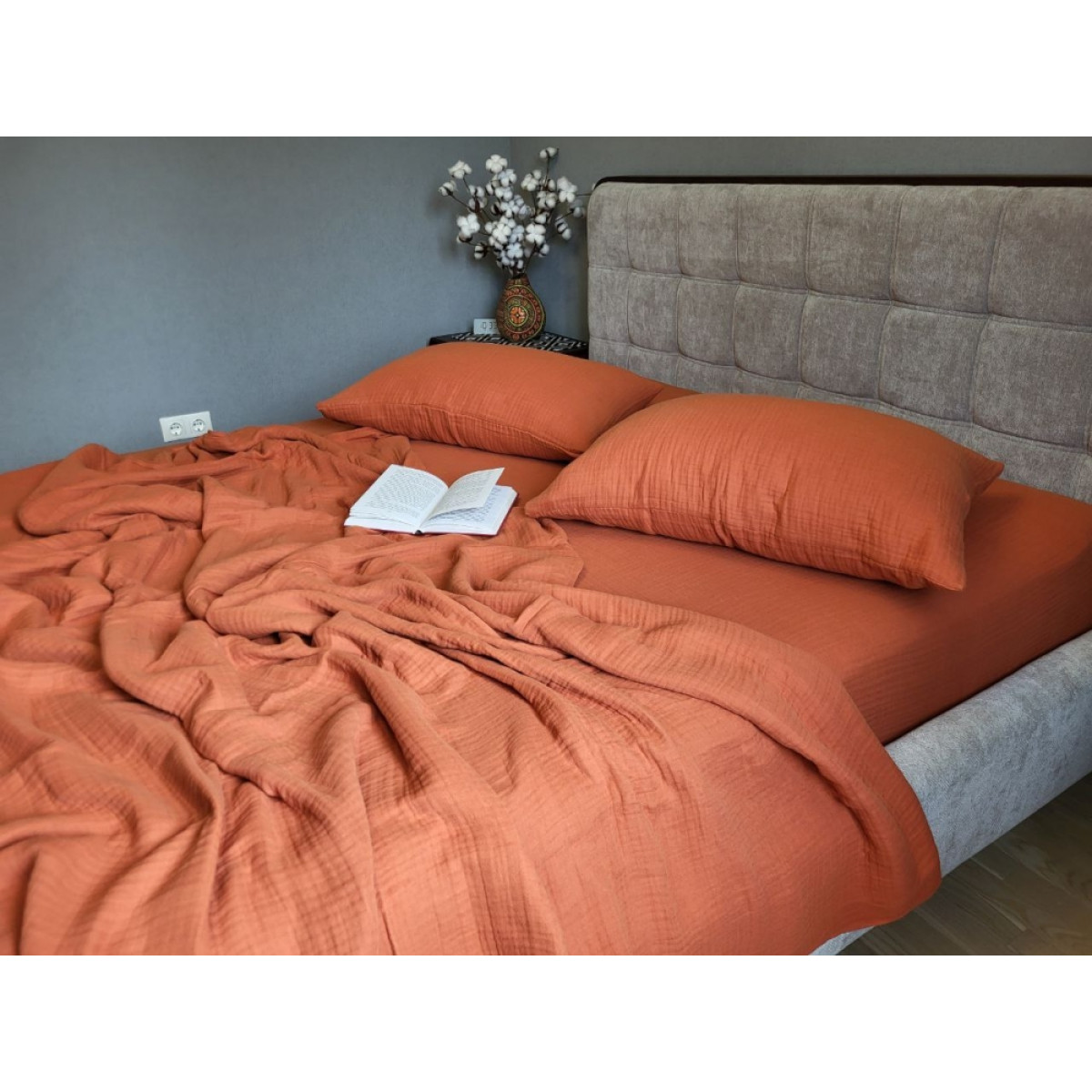 Постельное белье муслин Shine Terracotta