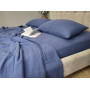 Муслин постельное белье синее 100% хлопок Navy Blue в Leron - фото 5