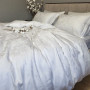 Біла постільна білизна сатин жаккард Tiara White в Leron - фото 0