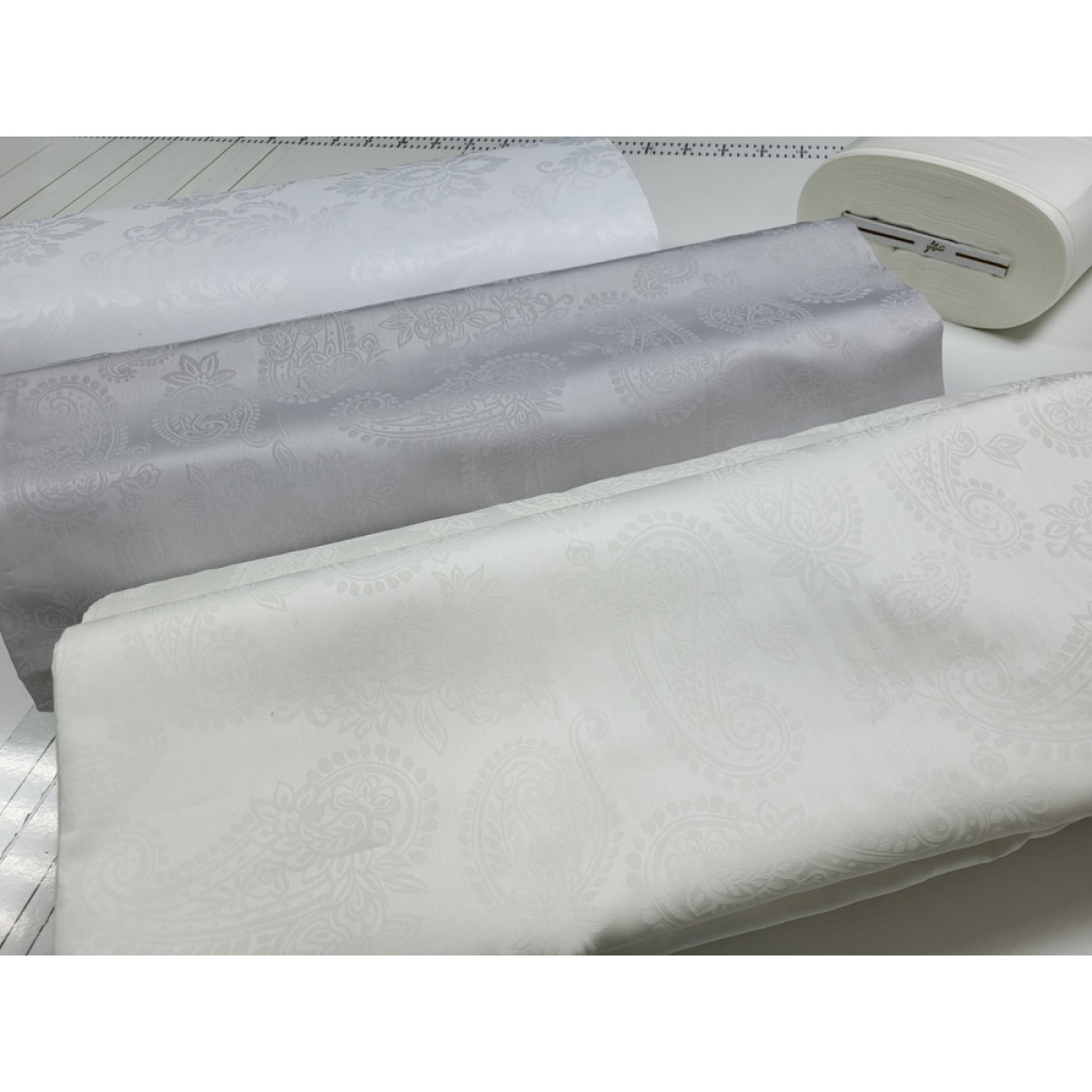 Жакард сатин постільна білизна Paisley Ivory