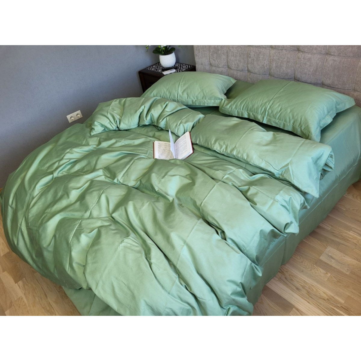 Білизна постільна сатин люкс Turkish Fresh Greens Однотонний