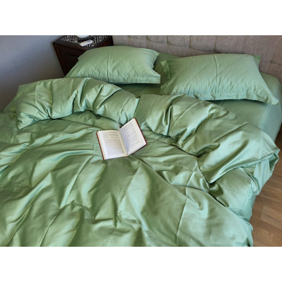 Білизна постільна сатин люкс Turkish Fresh Greens Однотонний