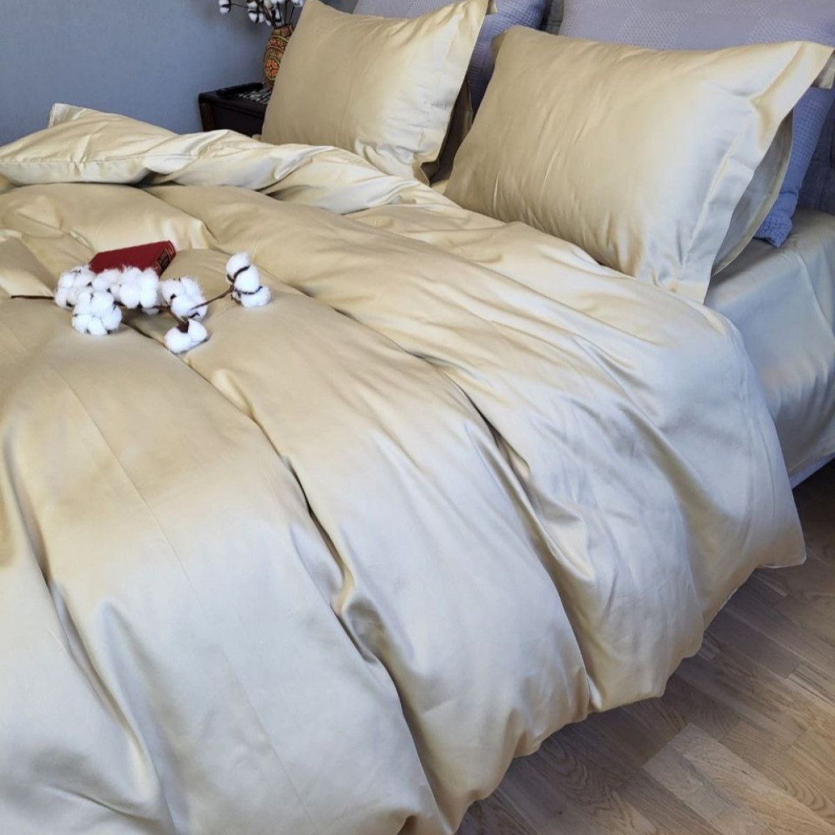 КПБ із сатину люкс Turkish Iceland Breath Однотонний