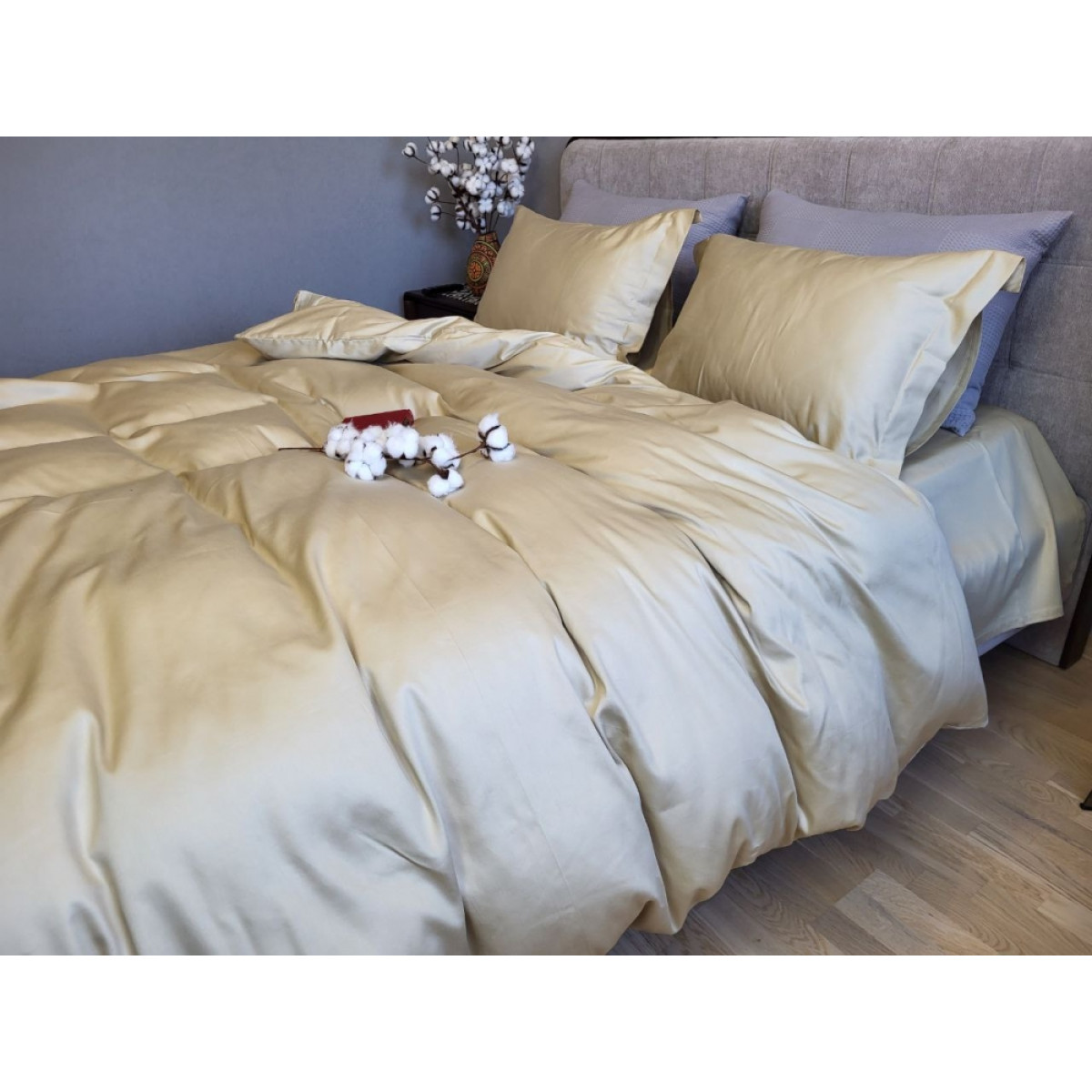 КПБ із сатину люкс Turkish Iceland Breath Однотонний