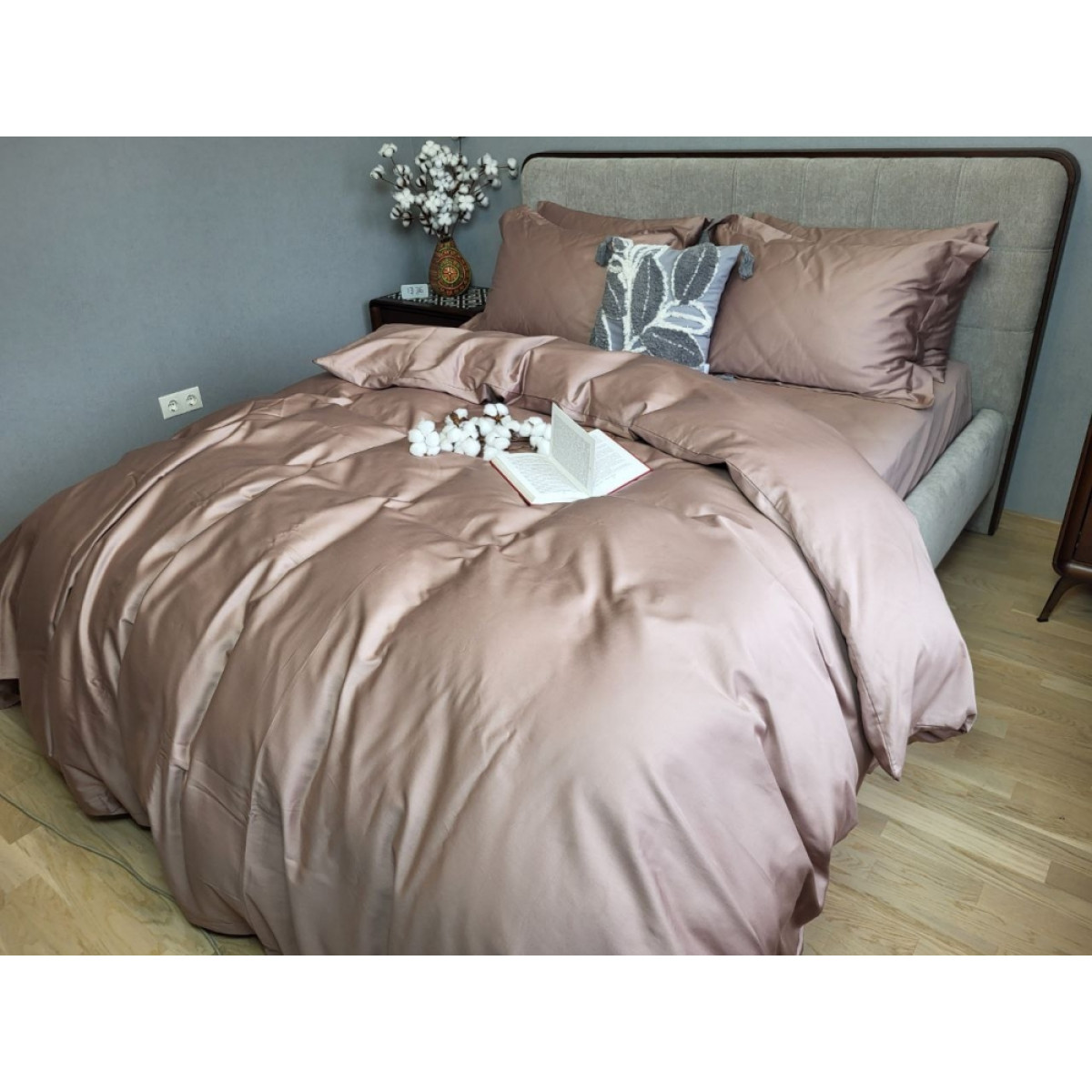 Сатинова постіль люкс Elite Forest Rose Однотонний