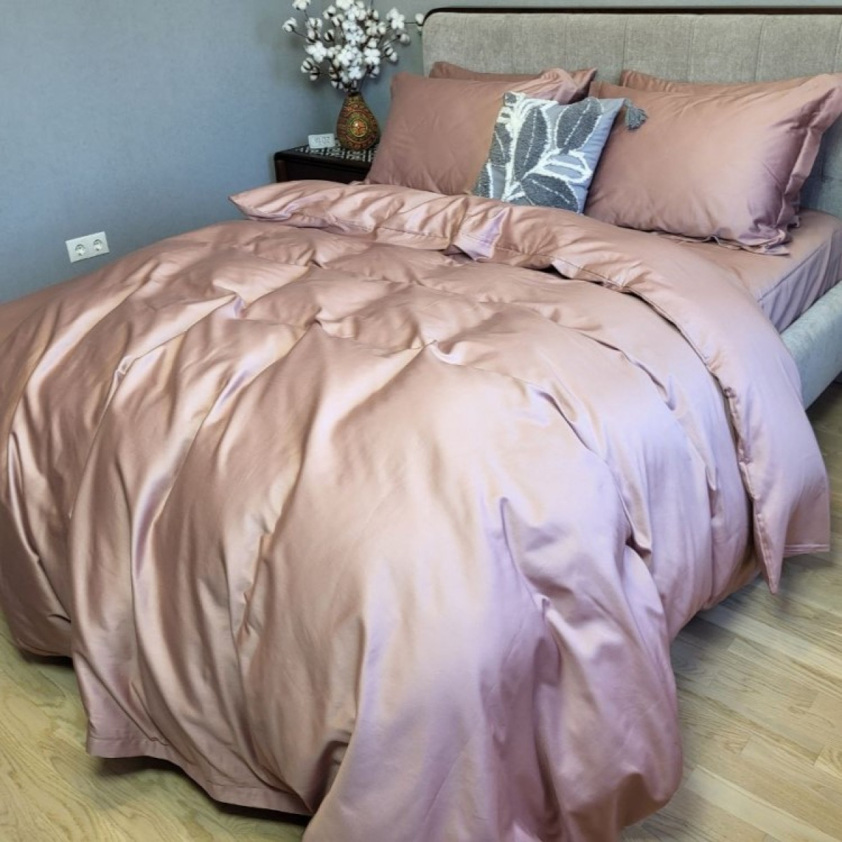 Набір постільної білизни сатин люкс Elite Mauve New Однотонний в Leron - фото