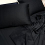 Чорна постільна білизна сатин люкс Elite Black Однотонний в Leron - фото 0