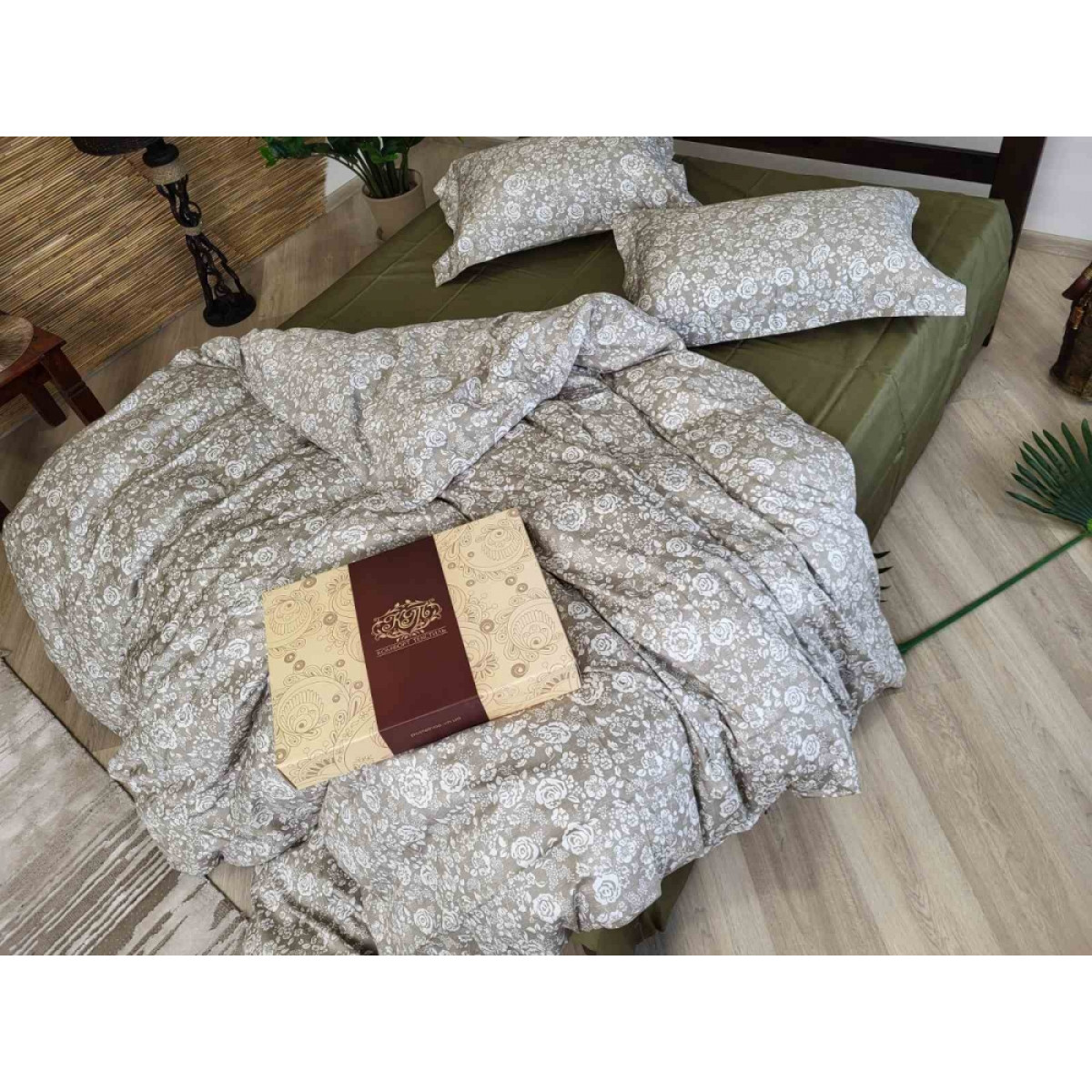 Комплект постільної білизни сатин люкс Premium Muscat Olive