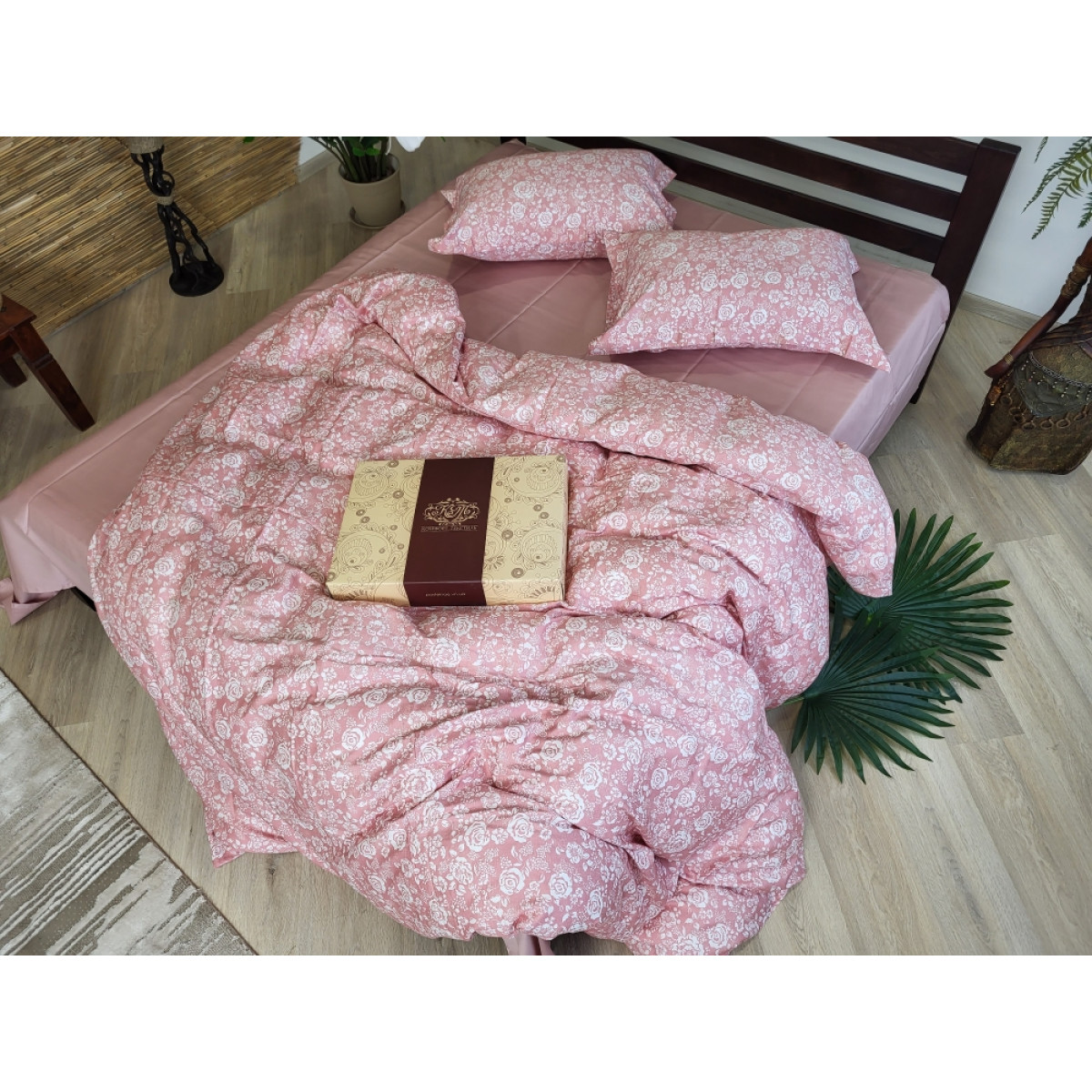 Сатиновий комплект постільної білизни Premium Muscat Rose