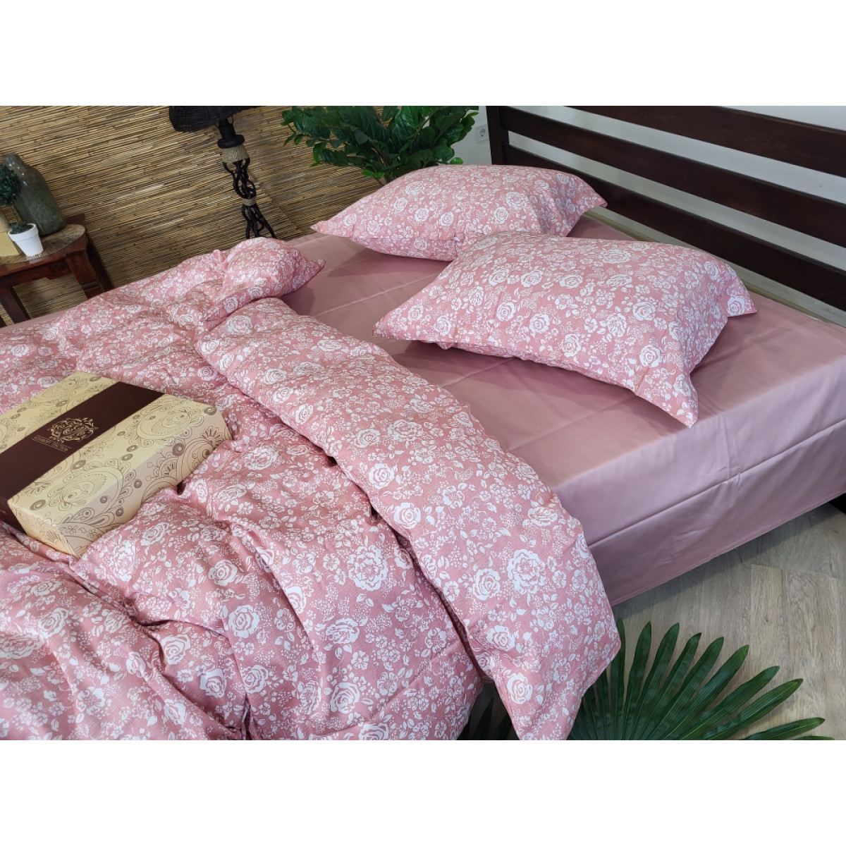 Сатиновий комплект постільної білизни Premium Muscat Rose