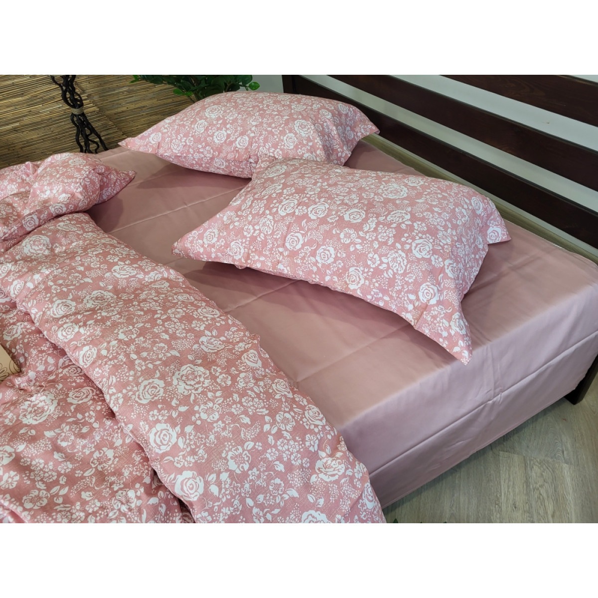 Сатиновий комплект постільної білизни Premium Muscat Rose